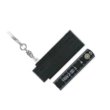 Mini Zollstock Schlüsselanhänger aus Kunststoff 0,5 m in schwarz