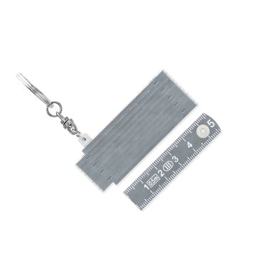 Mini Zollstock Schlüsselanhänger aus Kunststoff 0,5 m in silber