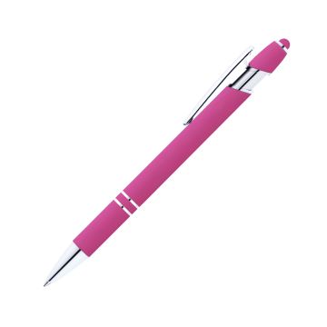 Alpha Rainbow Soft Touch Kugelschreiber mit farbigem Stylus pink