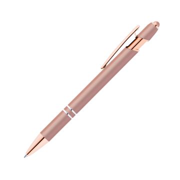 Alpha Soft Touch Kugelschreiber Rosegold mit farbigem Stylus rosa