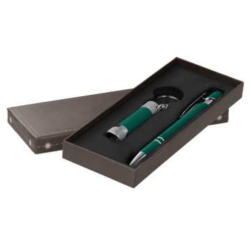 Alpha Kugelschreiber mit Davis LED-Taschenlampe Geschenkset green