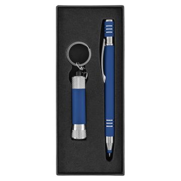 Maya Kugelschreiber und Davis Taschenlampe Geschenkset dark_blue