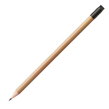 Staedtler Bleistift natur, rund mit schwarzer Zwinge und schwarzem Radiertip