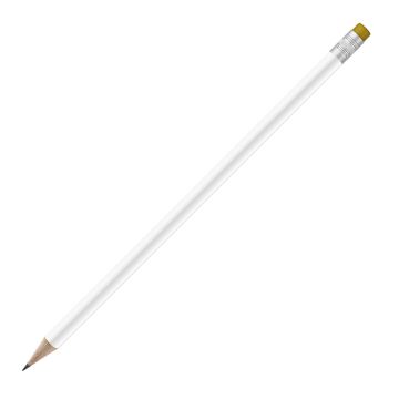 Bleistift rund weiß mit Radierer, FSC yellow