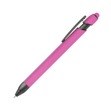 Alpha Rainbow Soft Touch Dreikant-Kugelschreiber mit Stylus gunmetal pink